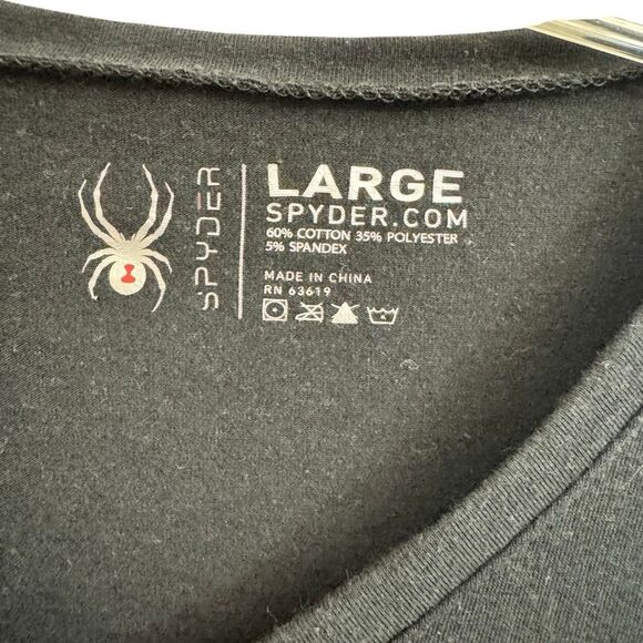 Spyder Black V-neck Tee Size Large - Picture 4 of 5